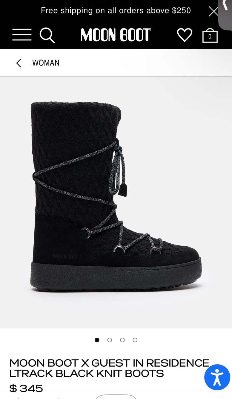 Moon boot X GUEST IN RESIDENCE LTRACK BLACK KNIT BOOTS